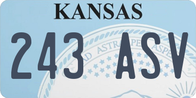 KS license plate 243ASV