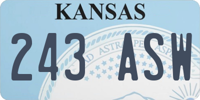KS license plate 243ASW