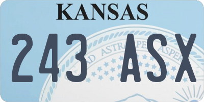 KS license plate 243ASX