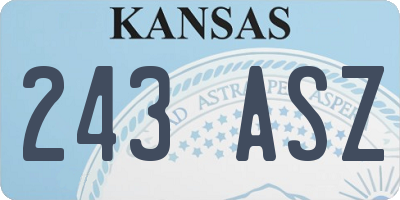 KS license plate 243ASZ