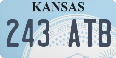 KS license plate 243ATB