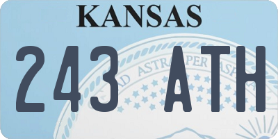 KS license plate 243ATH