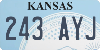 KS license plate 243AYJ