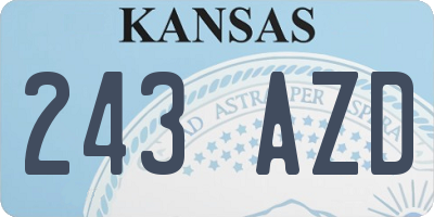 KS license plate 243AZD
