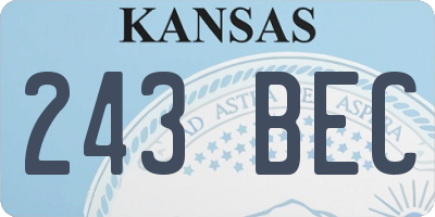 KS license plate 243BEC