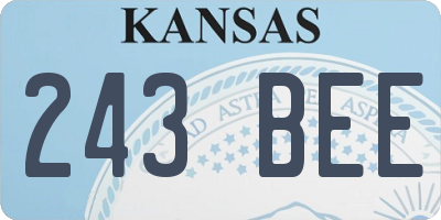KS license plate 243BEE