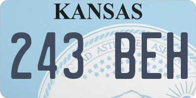 KS license plate 243BEH