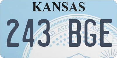 KS license plate 243BGE