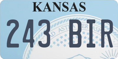 KS license plate 243BIR