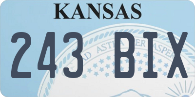 KS license plate 243BIX