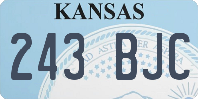 KS license plate 243BJC