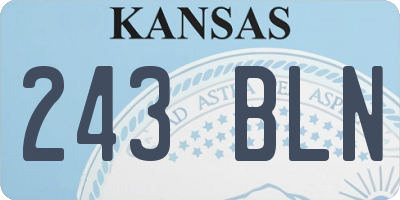 KS license plate 243BLN