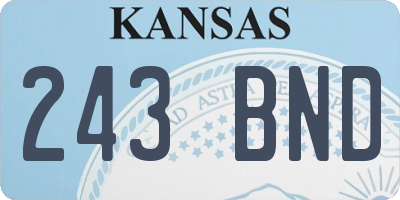 KS license plate 243BND