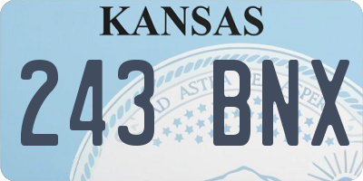 KS license plate 243BNX