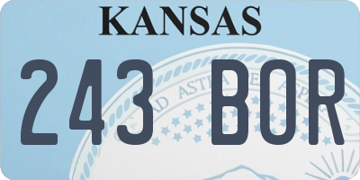 KS license plate 243BOR