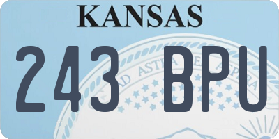 KS license plate 243BPU