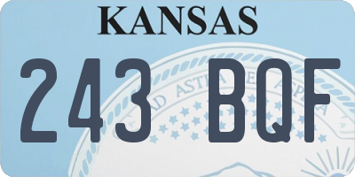 KS license plate 243BQF