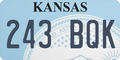 KS license plate 243BQK