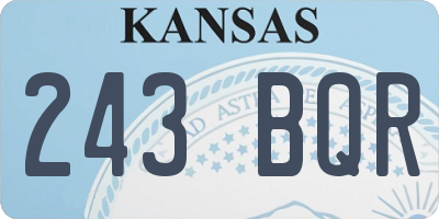 KS license plate 243BQR