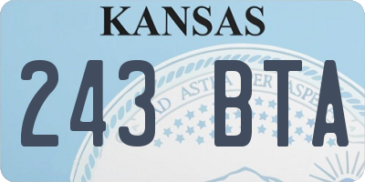 KS license plate 243BTA