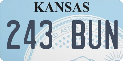 KS license plate 243BUN