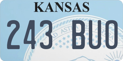 KS license plate 243BUO
