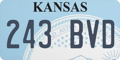 KS license plate 243BVD
