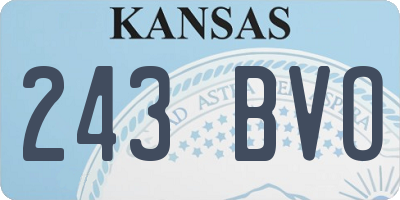 KS license plate 243BVO