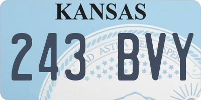 KS license plate 243BVY