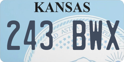 KS license plate 243BWX
