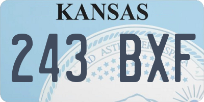 KS license plate 243BXF