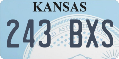 KS license plate 243BXS