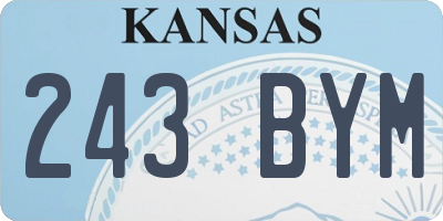 KS license plate 243BYM