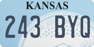 KS license plate 243BYQ