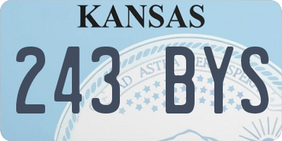 KS license plate 243BYS