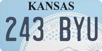 KS license plate 243BYU