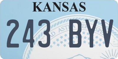 KS license plate 243BYV
