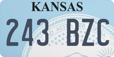 KS license plate 243BZC