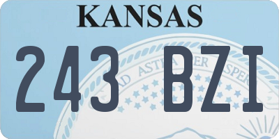 KS license plate 243BZI