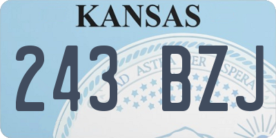KS license plate 243BZJ