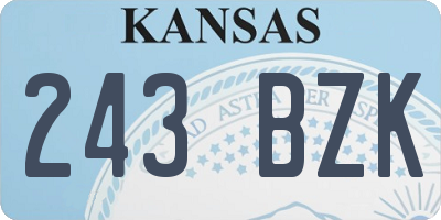 KS license plate 243BZK