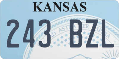 KS license plate 243BZL