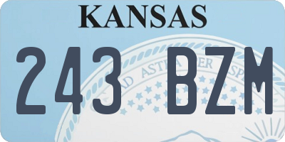 KS license plate 243BZM