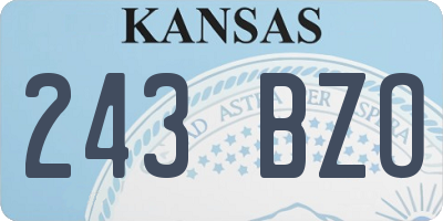 KS license plate 243BZO