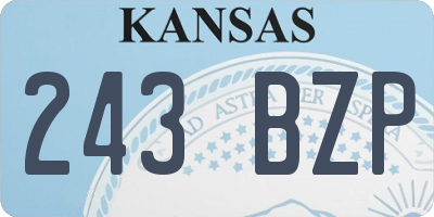 KS license plate 243BZP