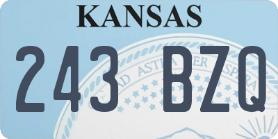 KS license plate 243BZQ