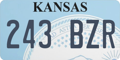 KS license plate 243BZR