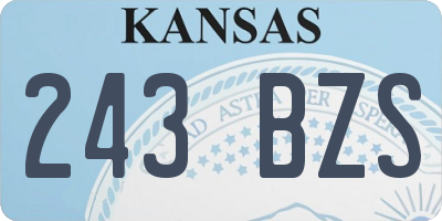 KS license plate 243BZS