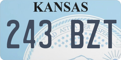 KS license plate 243BZT