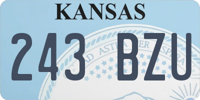 KS license plate 243BZU